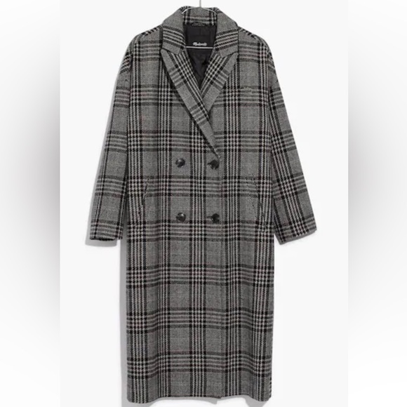 Madewell Plaid Goodwin Oversized Topcoat size L - Picture 3 of 15